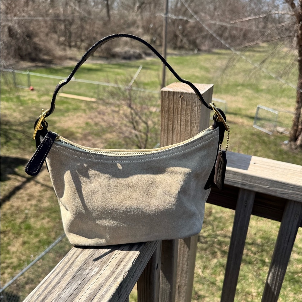 Y2K Coach Tan Suede Legacy West mini hobo